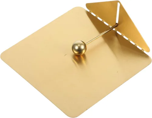 Vista 6 de Servilletero dorado para mesa de metal rústico con brazo pesado para cocina, comedor
