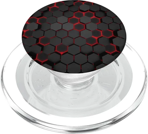 Vista 9 de Soporte de botón para teléfono celular, color rojo y negro, PopSockets, PopGrip estándar