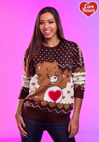 Vista 2 de Fun Costumes Tenderheart Bear Adult Care Bears Ugly Christmas Sweater