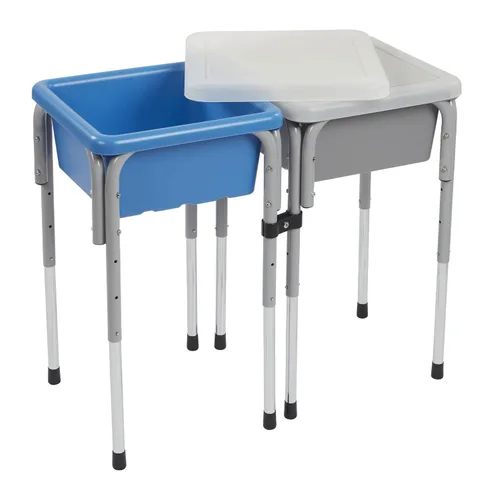 Vista 18 de ECR4Kids Mesas modulares de juego con arena y agua con tapas, varios colores, Azul, 1