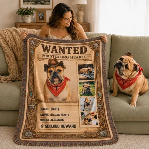 Vista 11 de callie Personalized Blanket with Oil Painting Photo - Customized Pet Lover Gifts - Dog Cat Memorial Gifts - Soft Cozy Warm Flannel/Sherpa Throw