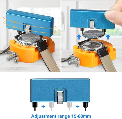 Vista 4 de JOREST Kit de repuesto de batería de reloj, llave de reloj, removedor de espalda para girar la cubierta del reloj, juego de abridor de caja de reloj