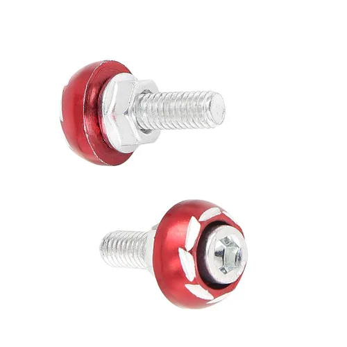 Vista 4 de 4pcs 0.236 in Metal motocicleta matrícula marco tornillo tornillo sujetador rojo 1996-2023
