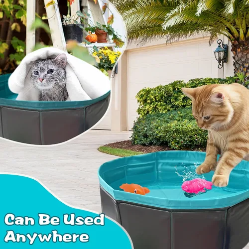 Vista 6 de Juguete de piscina para gatos, juguetes de agua para gatos, los mejores juguetes para gatos aburridos de interior, juguetes de caza para gatos