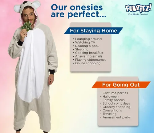 Vista 28 de Funziez! - Disfraz de Halloween para adultos, disfraz de animales y criaturas marinas, mameluco afelpado para cosplay, para mujeres y hombres