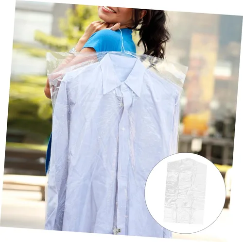 Vista 3 de Bolsas de ropa para colgar ropa: 50 piezas de plástico bolsa de ropa bolsas de limpieza en seco bolsas de plástico transparente Bolsas de lavandería