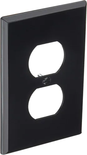Vista 2 de Leviton Placa de pared de nailon Midway de 1 gang, 1 dúplex, tamaño Midway, 1 paquete, PJ8-E, negro