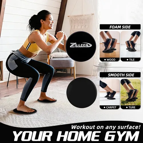 Vista 2 de Zilleen Deslizadores de Ejercicio para Entrenamiento Discos de Fitness para Pilates para Mujeres y Hombres, Paquete de 2