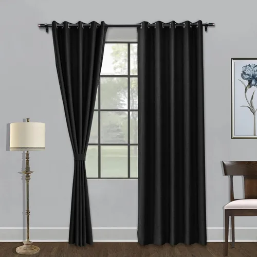 Vista 28 de Fcosie Cortinas opacas de 84 pulgadas de largo con textura de lino, con aislamiento térmico, con ojales en la parte superior con forro opaco blanco