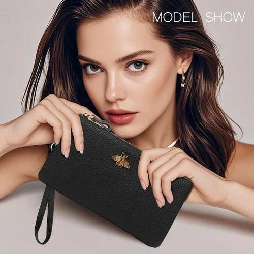Vista 6 de imeetu Bolso de mano para mujer con correa para muñeca