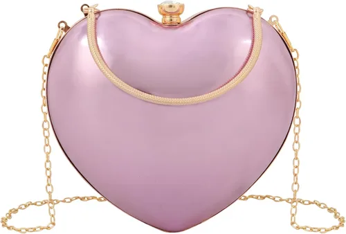 Vista 11 de Goclothod Bolso de mano en forma de corazón para mujer, bolso de hombro de terciopelo, bolsos de noche Negro