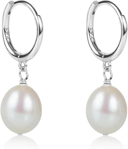 Vista 10 de LILY LUSTRE - Aretes colgantes de plata de ley 925 chapados en oro de 14 quilates, seleccionados a mano, calidad AAAA, color blanco natural