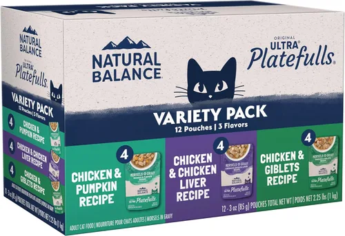 Vista 13 de Natural Balance - Comida húmeda para gatos adultos de interior, sin grano, fórmula Original Ultra Platefulls, receta de pollo y hígado de pollo
