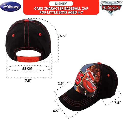 Vista 7 de Disney Cars - Gorra de béisbol Lightning McQueen para niños talla 2-4 o 4-7