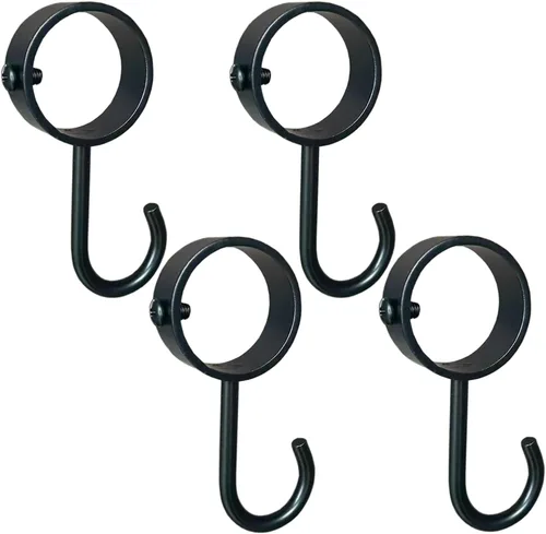 Vista 6 de Paquete de 4 soportes de barra de cortina de acero inoxidable de alta resistencia de 1 pulgada, soportes de extremo para poste de armario, soporte