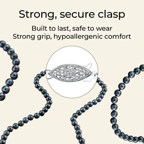 Vista 9 de The Pearl Source Real Japanese Akoya Pearl Necklace for Women, Genuine Cultured Akoya Pearls, Fine Jewelry Gift