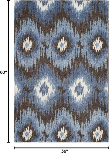 Vista 2 de SAFAVIEH Retro Collection - Alfombra decorativa de 3 x 5 pies, marrón oscuro y azul, diseño abstracto moderno, no desprende pelusa y de fácil