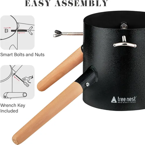 Vista 6 de Tree Nest Base de Soporte para Árbol de Navidad Xmas Soporte Moderno de Metal para Árbol Real de 10 pies Decoración de Árbol Xmas (Familia, Negro)