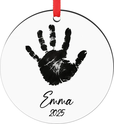 Vista 8 de Adornos de Navidad personalizados para la familia 2025, adornos de foto personalizados para decoraciones de árbol de Navidad, para baby shower