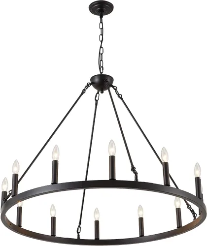 Vista 7 de XILICON Lámparas de Comedor Sobre Mesa, Lámpara de Araña de Granja Negra de 3 Luces, Lámpara Colgante Lineal Industrial Negra, Luces Colgantes