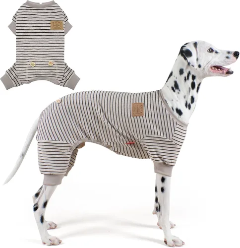 Vista 22 de KYEESE Pijama a rayas para perros pequeños, mameluco elástico para uso 01# Rayas verdes