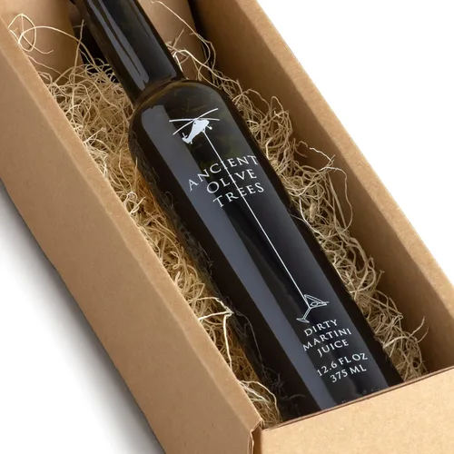 Vista 2 de ÁRBOLES DE OLIVA ANTIGUOS - Zumo de oliva para Martinis sucios Salmuera de oliva perfecta para Martini, Vermouth y Dirty Sue 373.9 ml 1 unidad