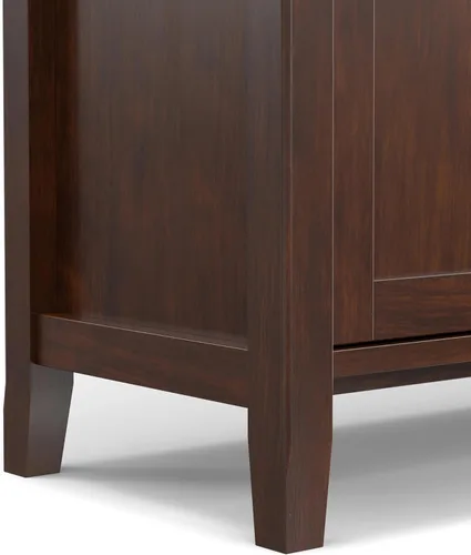 Vista 9 de SIMPLIHOME Warm Shaker - Soporte de TV de madera maciza de 72 pulgadas de Marrón rojizo