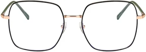 Vista 2 de Shiratori Classic woman's metal big face nerd glasses frame Clear lenses