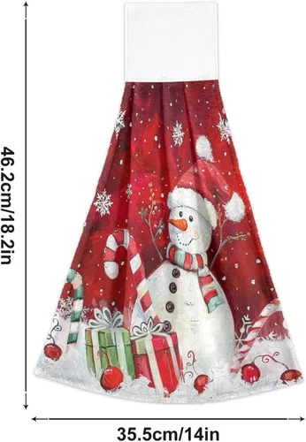 Vista 3 de Boccsty Toallas de baño con diseño de muñeco de nieve de Navidad, 2 piezas, toallas de baño de mano de invierno, toallas de cocina, toallas de té