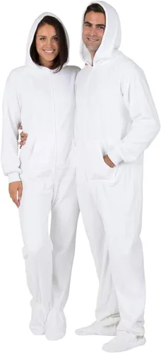 Vista 3 de Footed Pajamas - Mameluco familiar con capucha a juego Suéteres de una pieza para niños, niñas, hombres, mujeres y mascotas Unisex