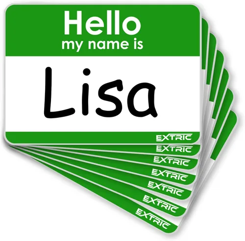 Vista 12 de 100 etiquetas de nombre Hello My Name is Stickers Etiquetas adhesivas de nombre azules, etiqueta de nombre de 2.25 x 3.5 pulgadas