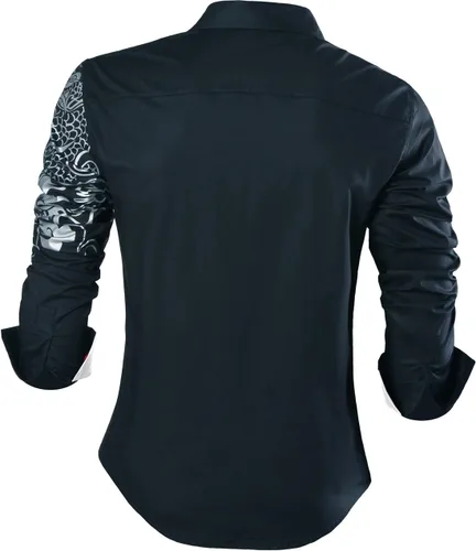 Vista 173 de JZS041, camisa de vestir de manga larga para hombre