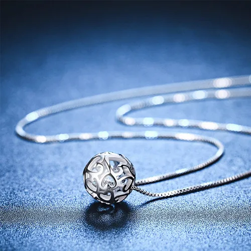 Vista 2 de Collares Merdia 925 de plata esterlina con cadena de esferas y pendiente para mujer dijes