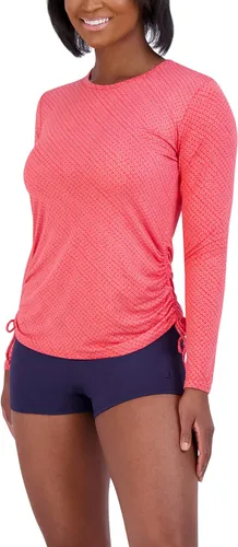 Vista 2 de Caribbean Joe Camiseta de natación de manga larga estándar para mujer con protección solar UPF de secado rápido