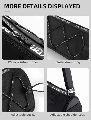 Vista 7 de Bolsa de manillar ROCKBROS para bicicletas con capacidad grande de 1.5L, bolsa frontal de manillar para bicicletas, accesorios reflectantes