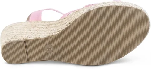 Vista 4 de TF STAR Sandalias casuales de cuña con hebilla y correa de tobillo y plataforma para mujer