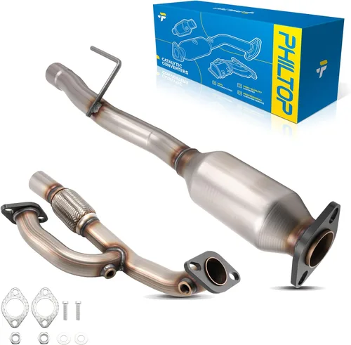 Vista 19 de PHILTOP Convertidor Catalítico de Ajuste Directo para Murano 2009 2010 2011 2012 2013 2014 3.5L, Cáscara de Acero Inoxidable Aluminio 203-1010