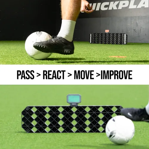 Vista 6 de QUICKPLAY Paquete de luces de entrenamiento de reacción Replay Station y RXTR - Sistema completo de entrenamiento de fútbol inteligente con tablero