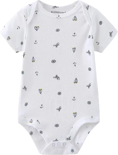 Vista 6 de Kiddiezoom Conjunto de canastilla para bebé, 9 piezas, conjunto de mamelucos y pantalones, conjunto de regalo unisex para bebé