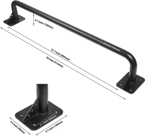 Vista 2 de Wall Mounted Doorway Pull Up Bar, Heavy Duty Strength Training Pull-Up Bars for Doorframe, Support Beam or Joist Mount Thick Metal Sturdy