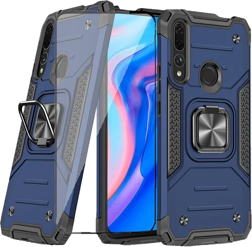 Vista 10 de Asuwish Funda compatible con Huawei Y9 Prime 2019 y protector de pantalla de vidrio templado, soporte de anillo celular con soporte para teléfono
