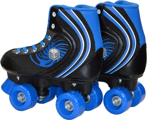 Vista 4 de ¡Nuevo! Epic Rock Candy - Patines cuádruples con 2 cordones (negro y azul)
