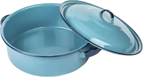 Vista 3 de Olla de Cazuela de 5 Quarts con Tapa, Acero de Esmalte Duradero, Olla de Cazuela Apta para Horno y Inducción - Olla Holandesa Hispana para Arroz