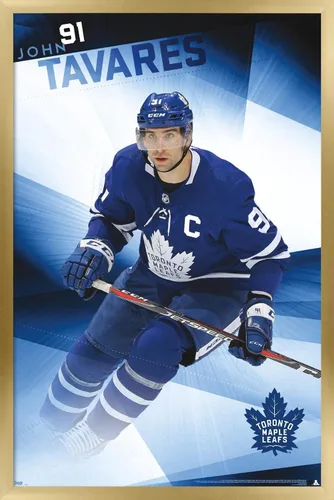 Vista 18 de Trends International NHL Toronto Maple Leafs - Póster de pared de John Tavares 19, 14.725 x 22.375 pulgadas, versión enmarcada de madera de granero