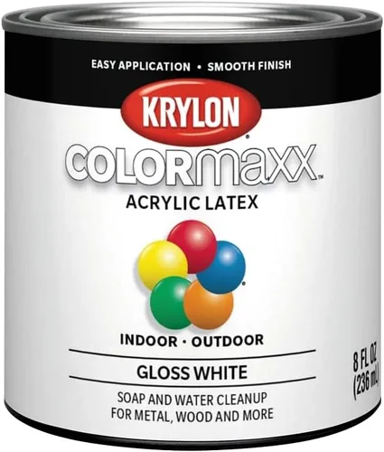 Vista 18 de Krylon K05647007 COLORmaxx - Pintura acrílica de látex para uso en interiores y exteriores, 1 cuarto de galón (paquete de 1), negro, 31 onzas