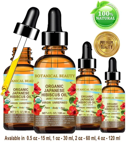 Vista 8 de Botanical Beauty Aceite de HIBISCUS orgánico (Hibiscus Sabdariffa) JAPONÉS 100 Pura Natural Virgen Sin Refinar Prensado en Frío Antienvejecimiento