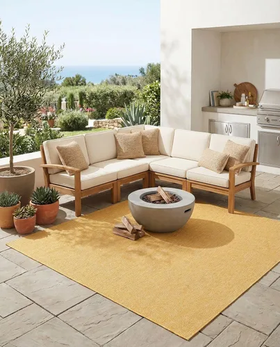 Vista 68 de Rugs.com Outdoor Solid Collection - Alfombra de pelo plano beige de 2 x 3 pulgadas, perfecta para entradas, cocinas, rincones de desayuno, piezas