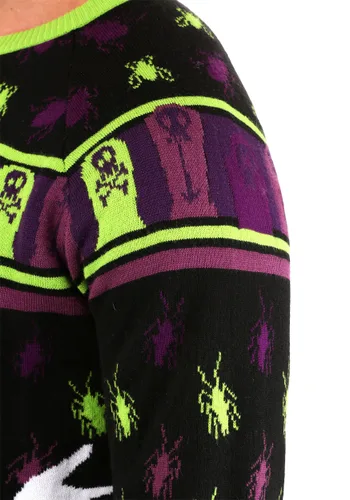 Vista 7 de Suéter de Halloween Beetlejuice ¡Es la Hora del Show! para Adultos Multicolor