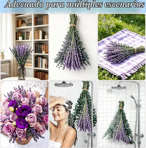 Vista 4 de Paquete de 110 unidades de eucalipto seco y lavanda y bolsita para colgar