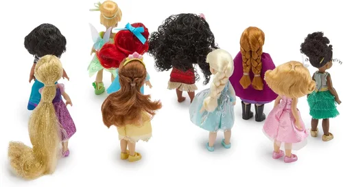 Vista 2 de Disney Store Colección oficial Once Upon a Story Mini Doll Set de regalo – 10 muñecas de princesa de Disney: Cenicienta, Ariel, Belle, Tiana